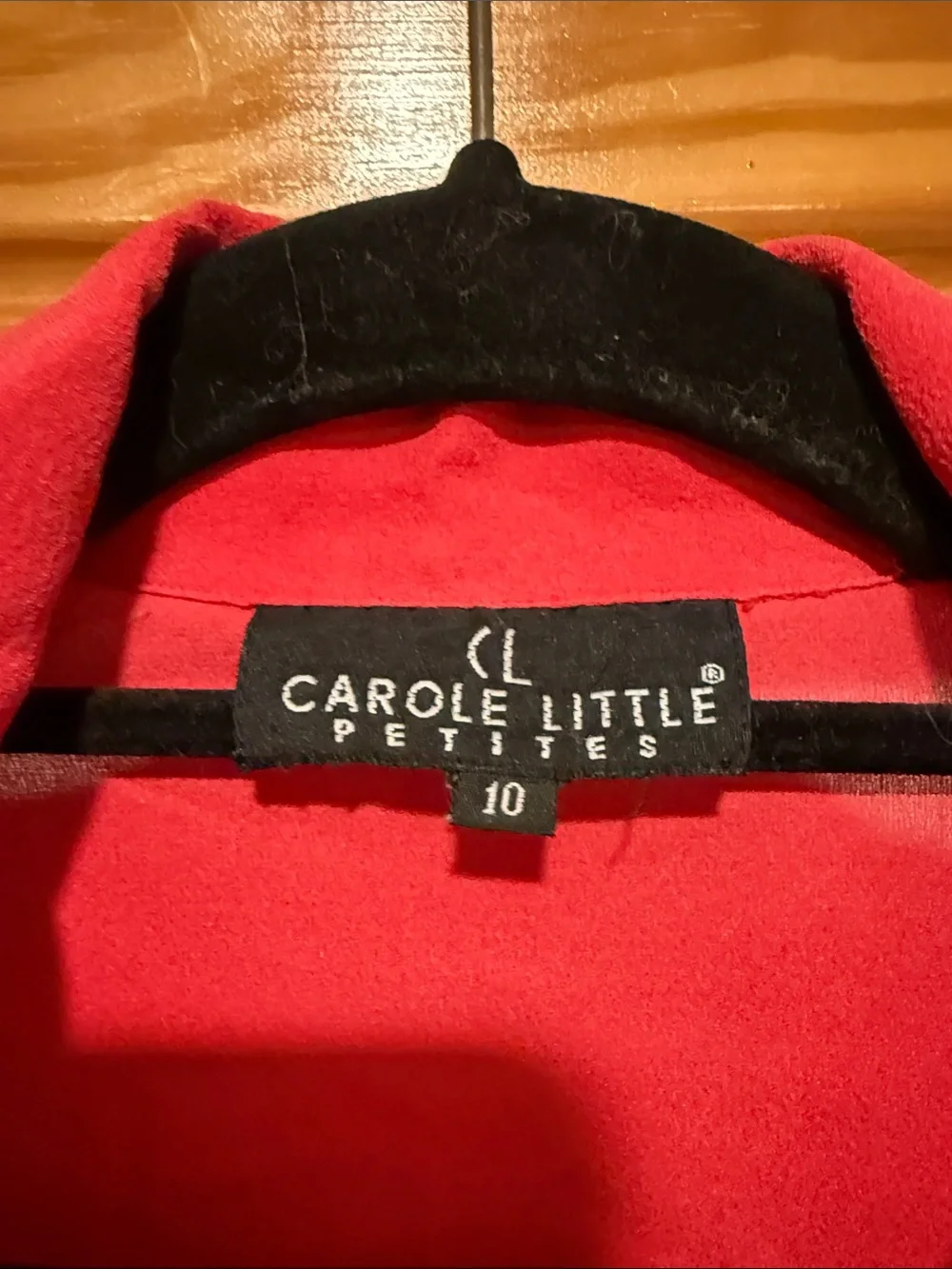 Carole Little Red Button-Front Blouse